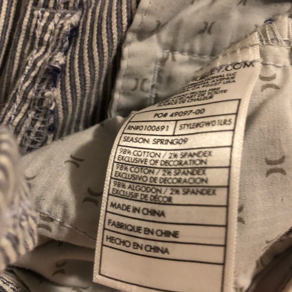 Hurley pin stripe nautical blue and white shorts - Picture 12 of 12